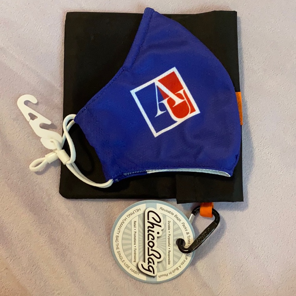 Red and Blue American University Mask w/ ChicoBag